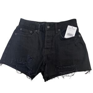 NWT Free People x We the‎ Free Sofia Denim Black Cut-Off Shorts SZ 25